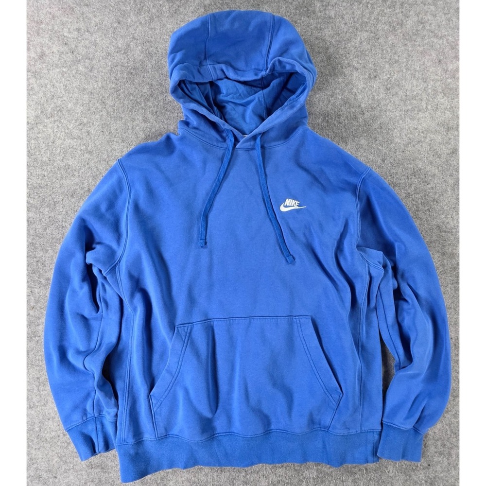 Nike Sportswear Club Fleece Blue Hoodie Sweatshirt, Size Large